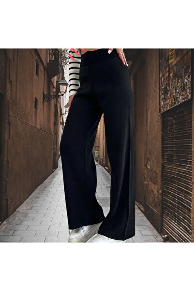 ModaSaremm kışlık rahat ispanyol paça trıko pantolon