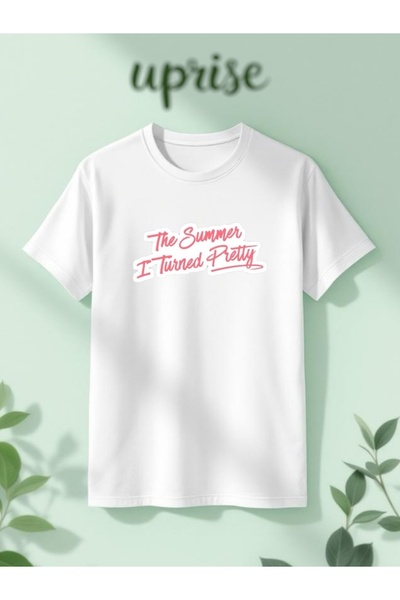 Vordevia The Summer I Turned Pretty Printed Cotton Oversize White Tshirt