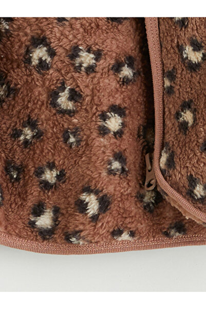 LC Waikiki Leopar Desenli Pelüş Kız Bebek Hırka