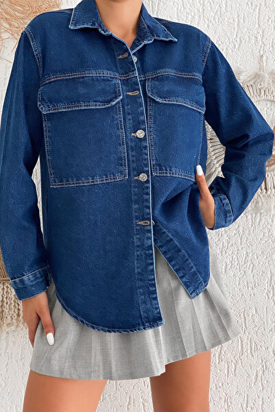 Noa Noa Жіноча джинсова сорочка – на ґудзиках, без підкладки, вільного крою