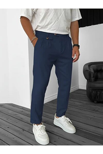 Kanonik Education Men's Waist Buttoned Pocket Woven Trousers