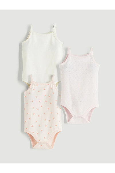 LC Waikiki Square neck baby girl snap-on bodysuit 3-pack