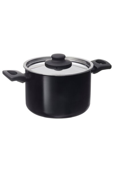IKEA HEMLAGAD Pot with lid, non-stick coating black, 3 l
