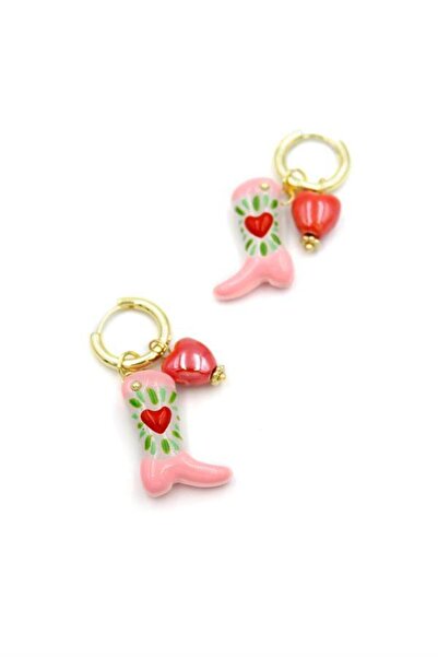 Royaleks Boot Earrings - Red