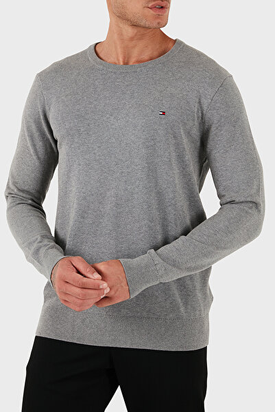 Tommy Hilfiger % 100 Pamuk Regular Fit Bisiklet Yaka Logolu Kazak Erkek KAZAK MW0MW14748 P91