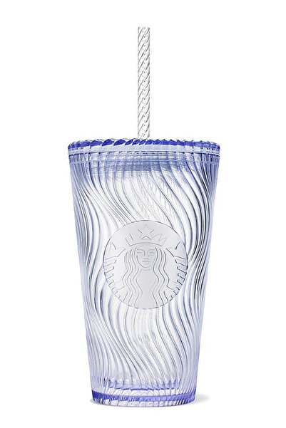 Starbucks Purple Colored Plastic Cold Drink Cup with Straw - 473 ml
