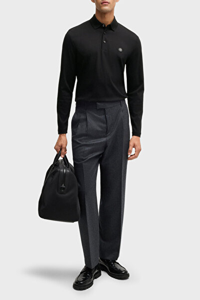 BOSS Pamuklu Regular Fit Düğmeli Polo Yaka Sweat Erkek POLO YAKA SWEAT 50523917 002