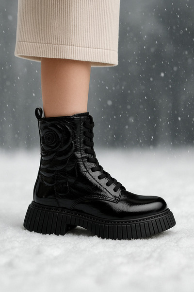 JOJO KIDS Γνήσιες δερμάτινες μπότες για κορίτσια, μπότες με κορδόνια με φερμουάρ, αδιάβροχες μπότες, εσωτερικά ζεστά μποτάκια με πλήρη επένδυση