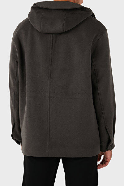 Emporio Armani Wool and Cashmere Blend Regular Fit Hooded Coat Men's Coat Em003183 Af18229 U8112