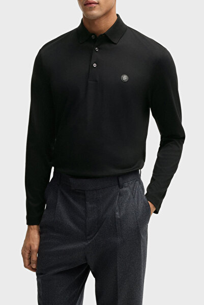 BOSS Pamuklu Regular Fit Düğmeli Polo Yaka Sweat Erkek POLO YAKA SWEAT 50523917 002