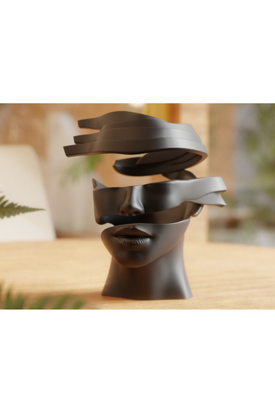 Pixelart3D Parçalı Figür Soyut Yüz Heykeli Biblo Dekor Dekorasyon