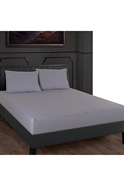 HAPPY COTTON طقم ملاءات سرير مطاطية من قطن الساتان بنسبة 100%، مخططة، مزدوجة،...