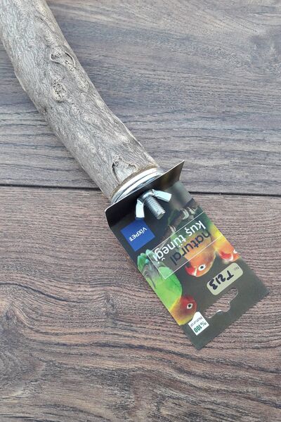 Vixpet Venty Natural Parrot Perch 31.5 cm |   Macaw, Cockatoo, Kakapo, Amazon, Eclectus, Kayak, Alexander - T213