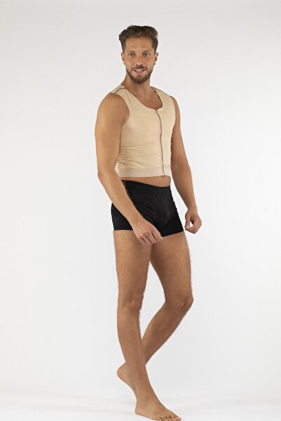VİZOR Code 1895 Men's Chest Post Op Compression Vest with Zipper