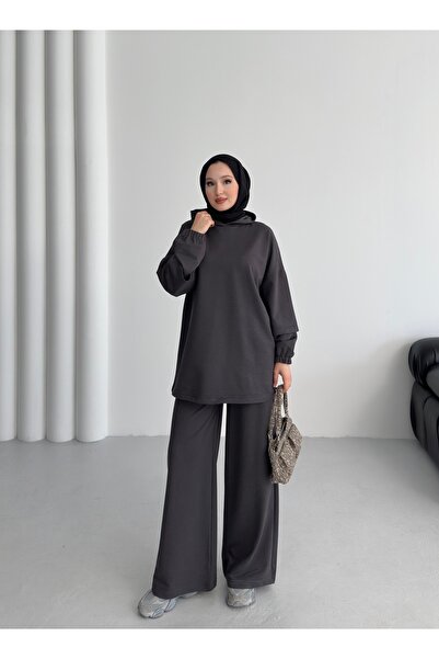 New Lune Women's Fume 100% Cotton Hoodie Bottom Top Set Oversized Comfortable Fit Suitable for 4 Seasons