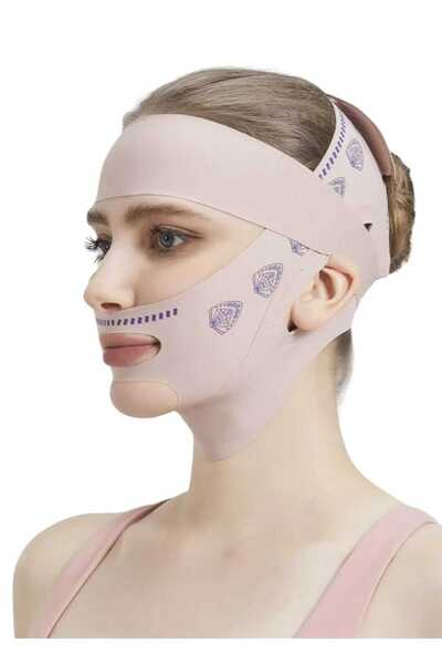 Fstyle قناع وجه قطعة واحدة من ربطة وردية مرنة [نمط عشوائي]، محبك وراحة عند ال...