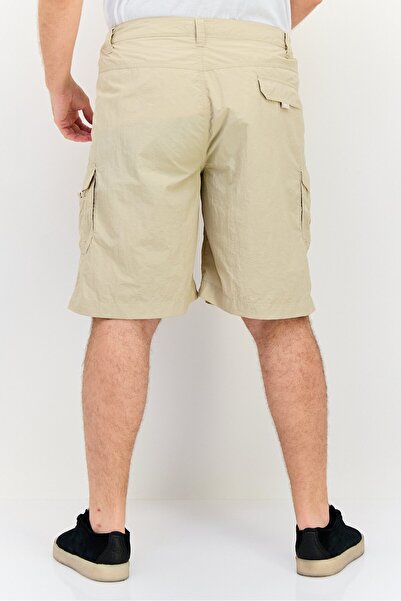 Nautica Men Regular Fit Plain Cargo Shorts, Tan