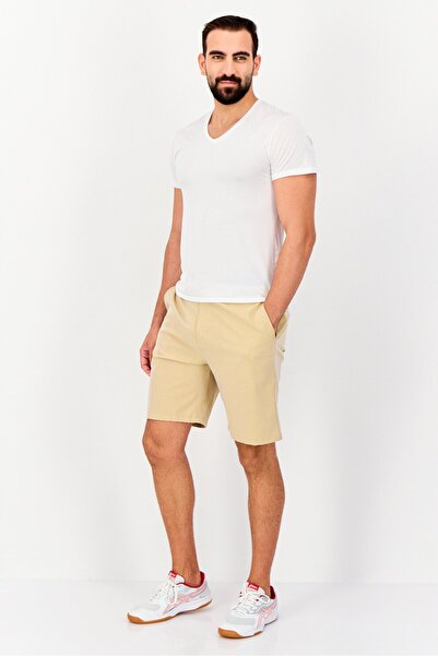 Quiksilver Men Sportswear Fit Textured Shorts, Tan