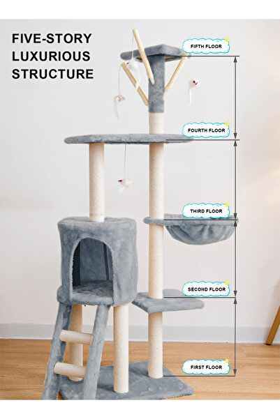 KidLe Cat Tree Cat Climbing Frame Cat Scratching Post Cat House Cat Toys