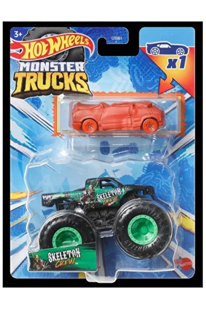 JollyMag Hot Wheels Monster Truck with Metal Car Skeleton Crew