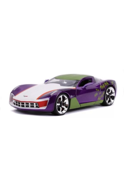 JollyMag Kovové auto Chevy Corvette Stingray 2009 s figurkou Jokera v měřítku 1:24