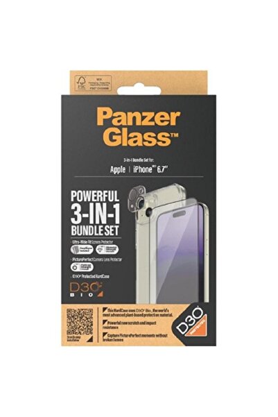 Panzer Glass مجموعة واقي الشاشة + واقي عدسة الكاميرا لهاتف ذكي