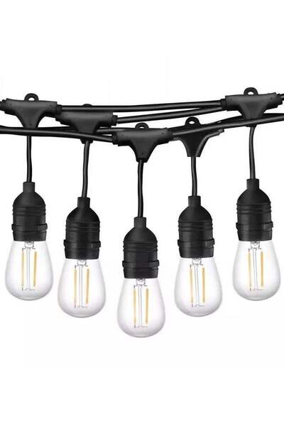 GENERAL'S سلسلة من المصابيح والمصابيح بطول 25 مترًا مع قواعد 25 مصباحًا