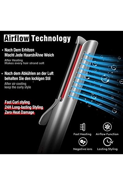 PARWIN PRO BEAUTY 2 in 1 -Hair Curler Straightener with 40 Ion Air-Outlet, Multifunctional Curling W