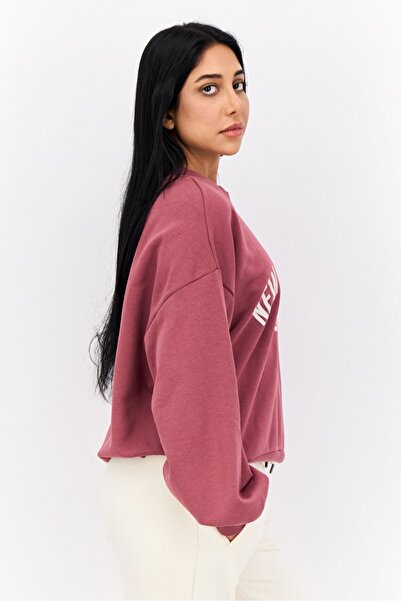New Balance Women Sportswear Fit Long Sleeves Outdoor Sweatshirt, Mauve