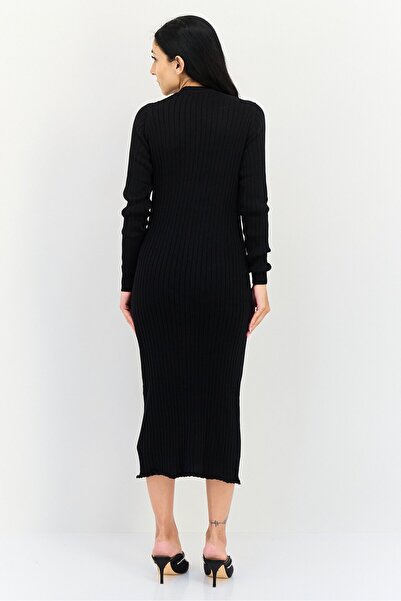 Threadbare Women Ribbed Sweater Dress, Black