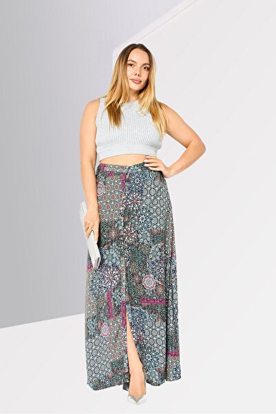 Desigual Women Allover Print Maxi Skirt, Multicolor