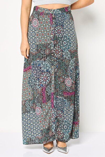 Desigual Women Allover Print Maxi Skirt, Multicolor