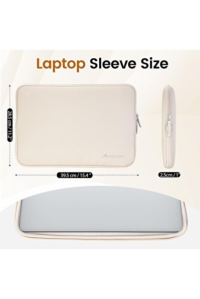 Aucase 15-16 inch Laptop Sleeve PU Case Compatible with MacBook Pro 16'' / Pro 15'' (2017), HUAWEI M