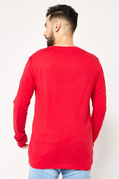 Replay Men Crew Neck Long Sleeves Brand Logo T-Shirt, Red
