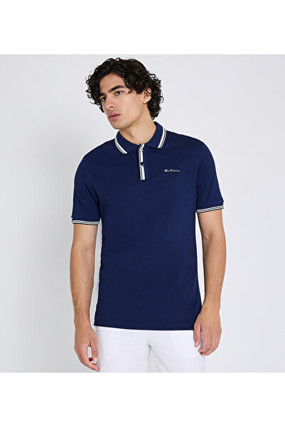 Ben Sherman قميص بولو بيكيه أزرق للرجال