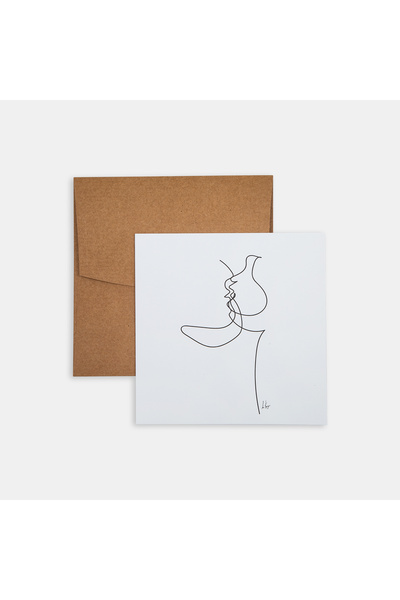 PK Design Line Drawings Kissing Couple Mini Poster