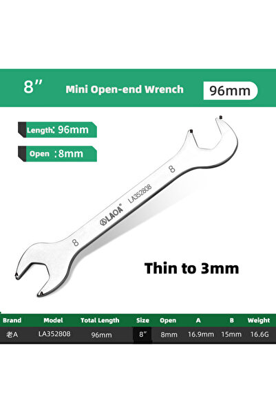 Choice6 8mm LAOA Mini Double Ended Spanner Open-End Wrench Rool Wrench Can be...