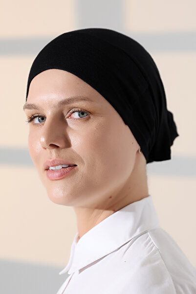 ihvan online Elastic Seamless Non-Slip Silicone Tie Hijab Bonnet Black