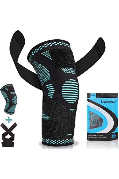 Beister Orteză de compresie pentru genunchi, neopren, negru/verde deschis, mă...