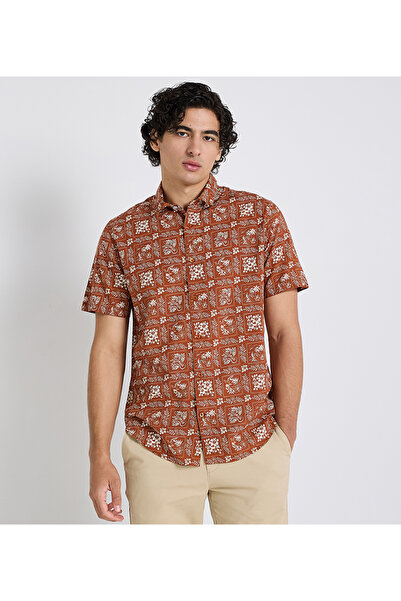 Ben Sherman قميص رجالي بني كاجوال