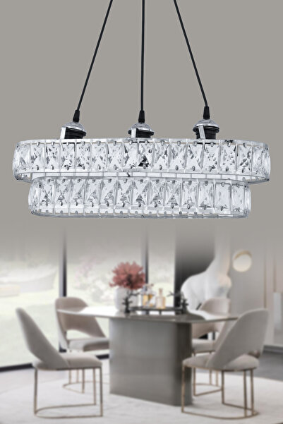 Alvina Aydınlatma Sultan 50'lik Krom Lüx Taşlı Mutfak Salon Antre Yatak ve Çocuk Odası Avize