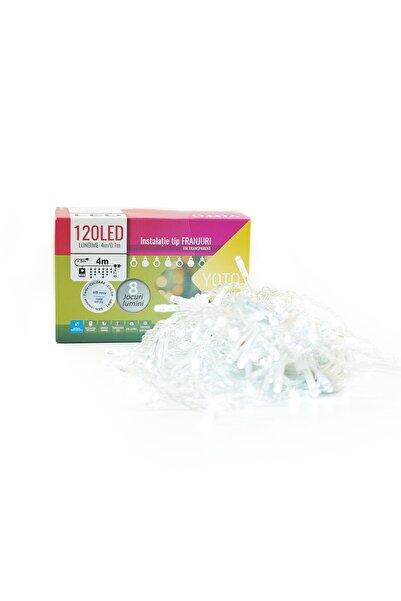 YOTO Yoto Christmas Installation, Fringe/Turtle Type, 4 m, 120 LEDs, 1.5 m Extension Cord, 8 World Games