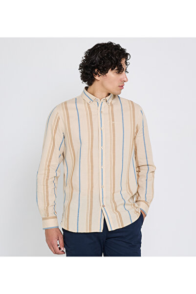 Ben Sherman قميص رجالي بني كاجوال