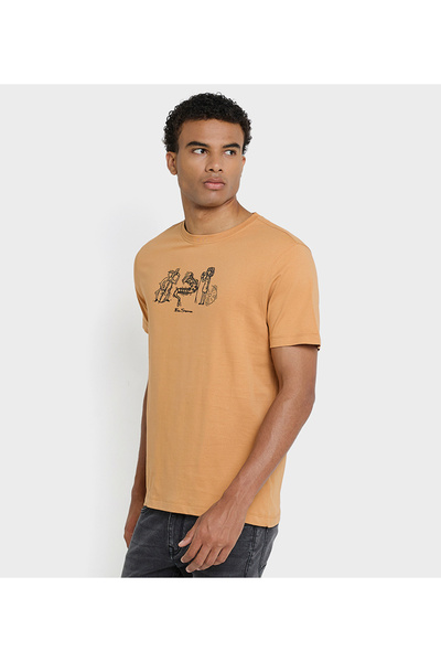 Ben Sherman Men's Brown Crew Neck Tee