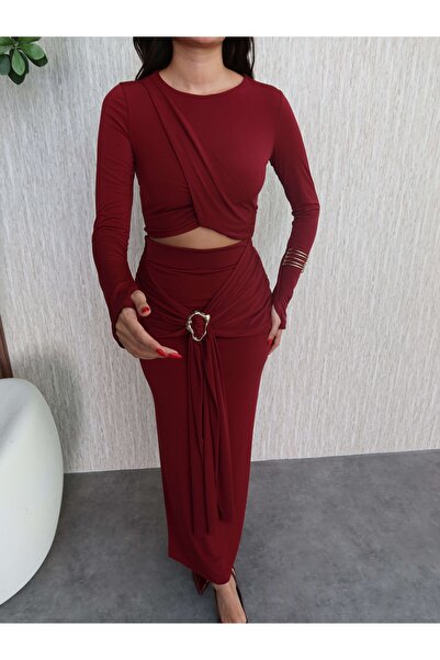 ESRAHELVACI Crop Set with Accessory Tie Skirt