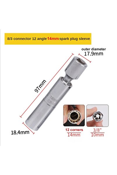Choice3 مفتاح ربط لإزالة شمعات الإشعال، مقاس 14 مم و16 مم، مزود بغطاء مغناطيس...