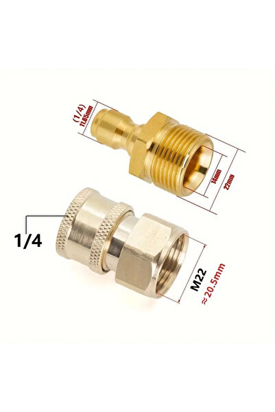 Choice11 مجموعة محولات غسالة الضغط من النحاس الأصفر الفاتح M22-14 مم/15 مم إل...