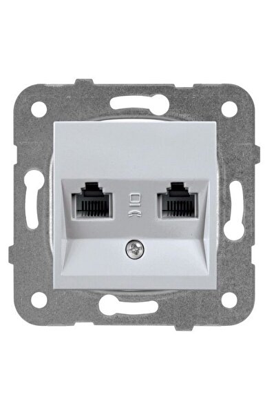 PANASONIC CAT5e+CAT3 Karre Plus White Socket Mechanism