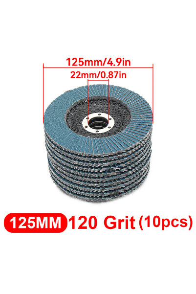 choice2 120 قرص صنفرة معدني، 10 قطع، 125 مم، مناسب لطاحونة الزاوية، 40/60/80/...