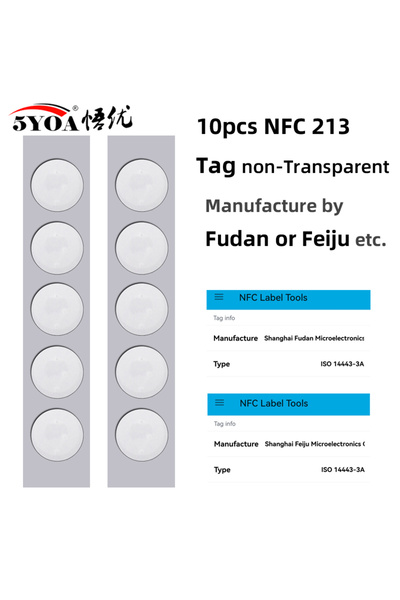 Choice3 10 قطع من ملصقات G213، 10 قطع، 100 قطعة من ملصقات Ntag213 وNtag215 بت...